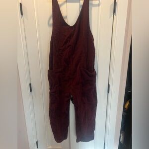 NWT Free people High Roller Corduroy Overalls Size Large